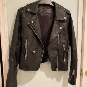 Blank NYC Motorcycle Leather Jacket - Adult Size Extra Small (XS)